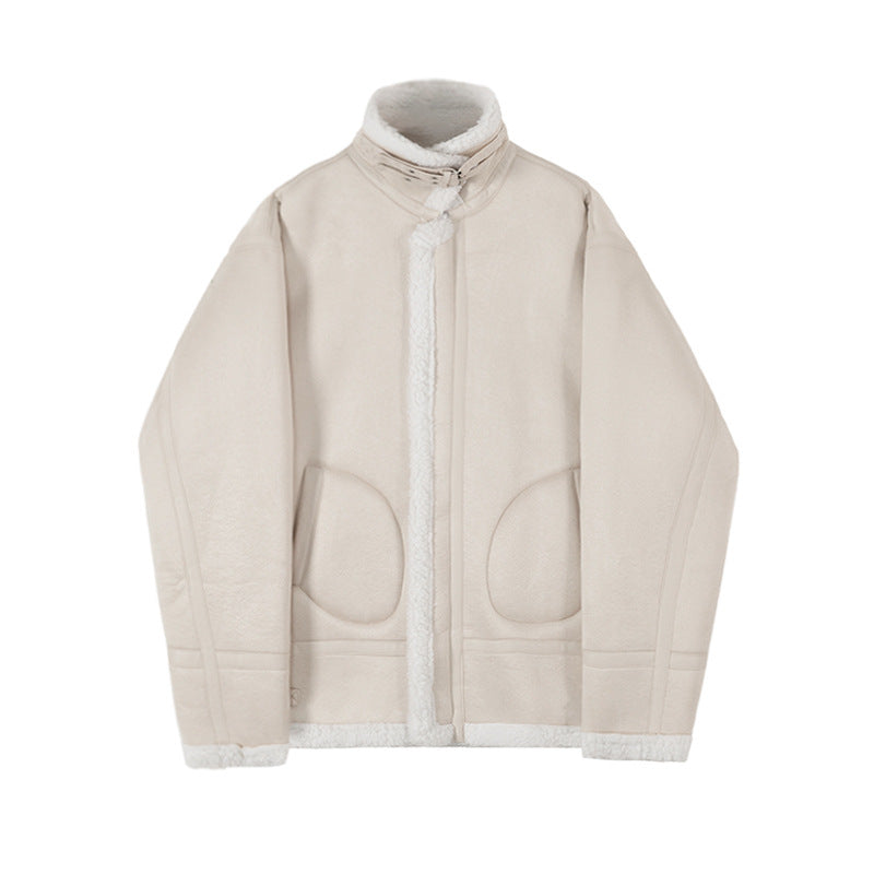 Lamb Cashmere Jacket Men's Winter Thickened Locomotive Suit Pi-Mart