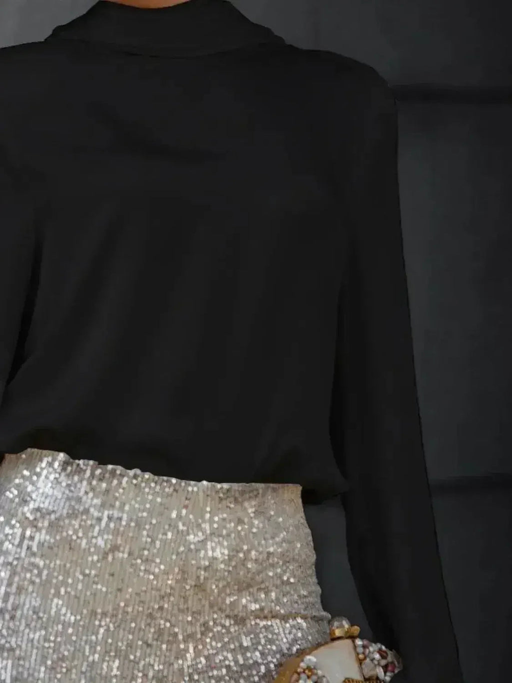 Backless Cowl Neck Long Sleeve Blouse – Elegant & Stylish | Femstylo - SJB-DIAMOND ELITES