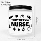 1pc Lavender Scented Candle 5.3oz - "Trust Me, I'm a Nurse" Design with Medical Symbols | Heartfelt Gift for Nurses, Nurse Appreciation, Graduation, Birthdays, Christmas | Soy Wax, Glass Container Lootquake LLC
