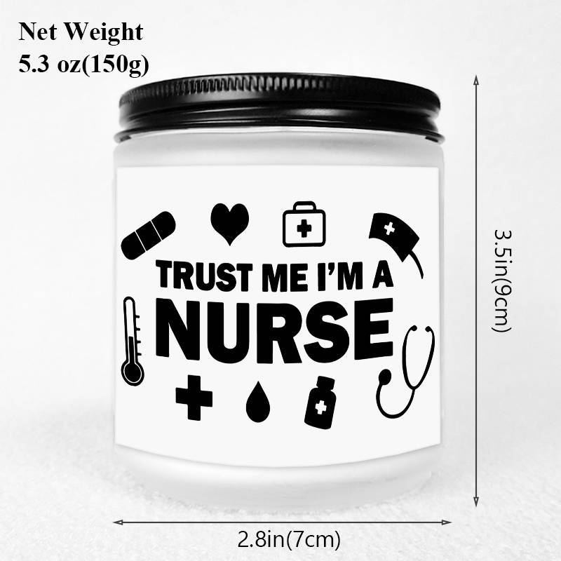 1pc Lavender Scented Candle 5.3oz - "Trust Me, I'm a Nurse" Design with Medical Symbols | Heartfelt Gift for Nurses, Nurse Appreciation, Graduation, Birthdays, Christmas | Soy Wax, Glass Container Lootquake LLC
