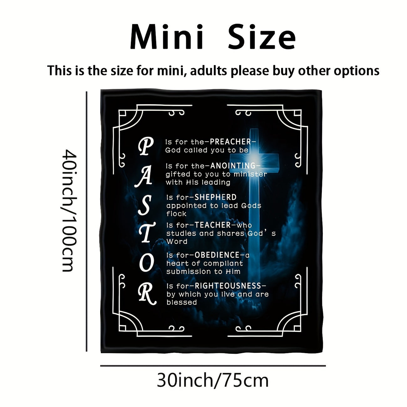 1pc, Pastor Appreciation Gifts For Men, Throw Blanket, Thank You Presents For Christmas, Pastor Appreciation Day, Birthday, Father's Day Cross Lootquake LLC