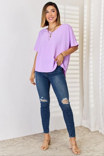 Zenana Texture Short Sleeve T-Shirt Lootquake LLC