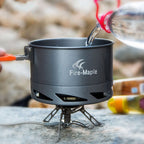 Camping Utensils Dishes Cookware Set For Picnic Hiking Heat Exchanger Pot Kettle Outdoor Tourism Tableware Heat Collecting Hard Alumina Pi-Mart