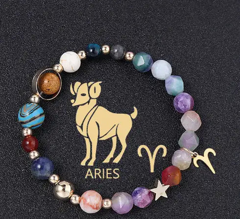 Twelve Constellation Constellation Bracelet Natural Stone Cut Color