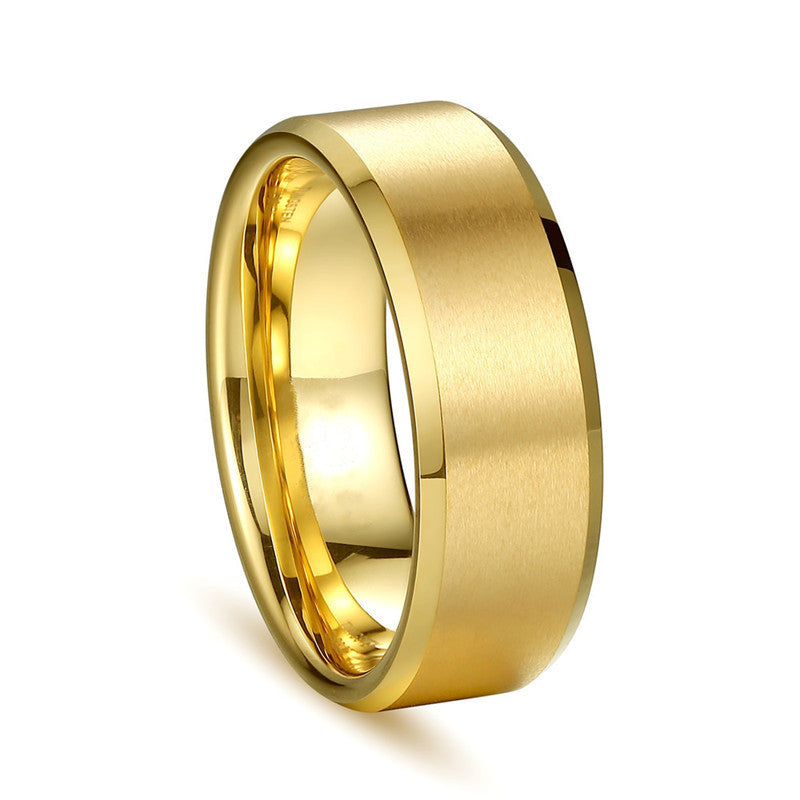 8mm Glossy Simple Stainless Steel Ring Men Pi-Mart
