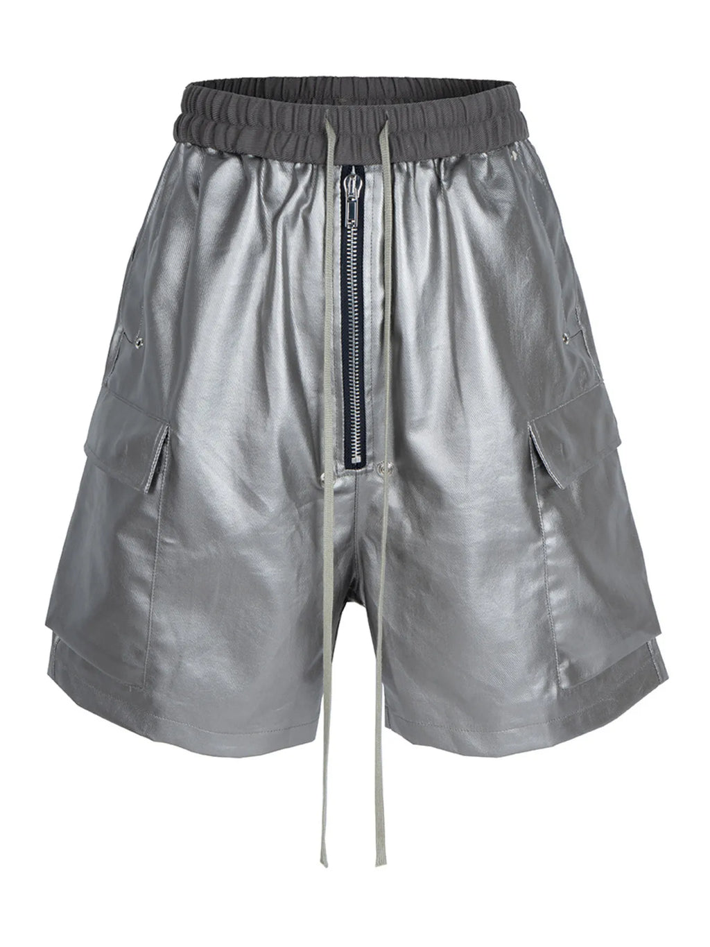 Men's Cargo Style Metallic Zipper Shorts