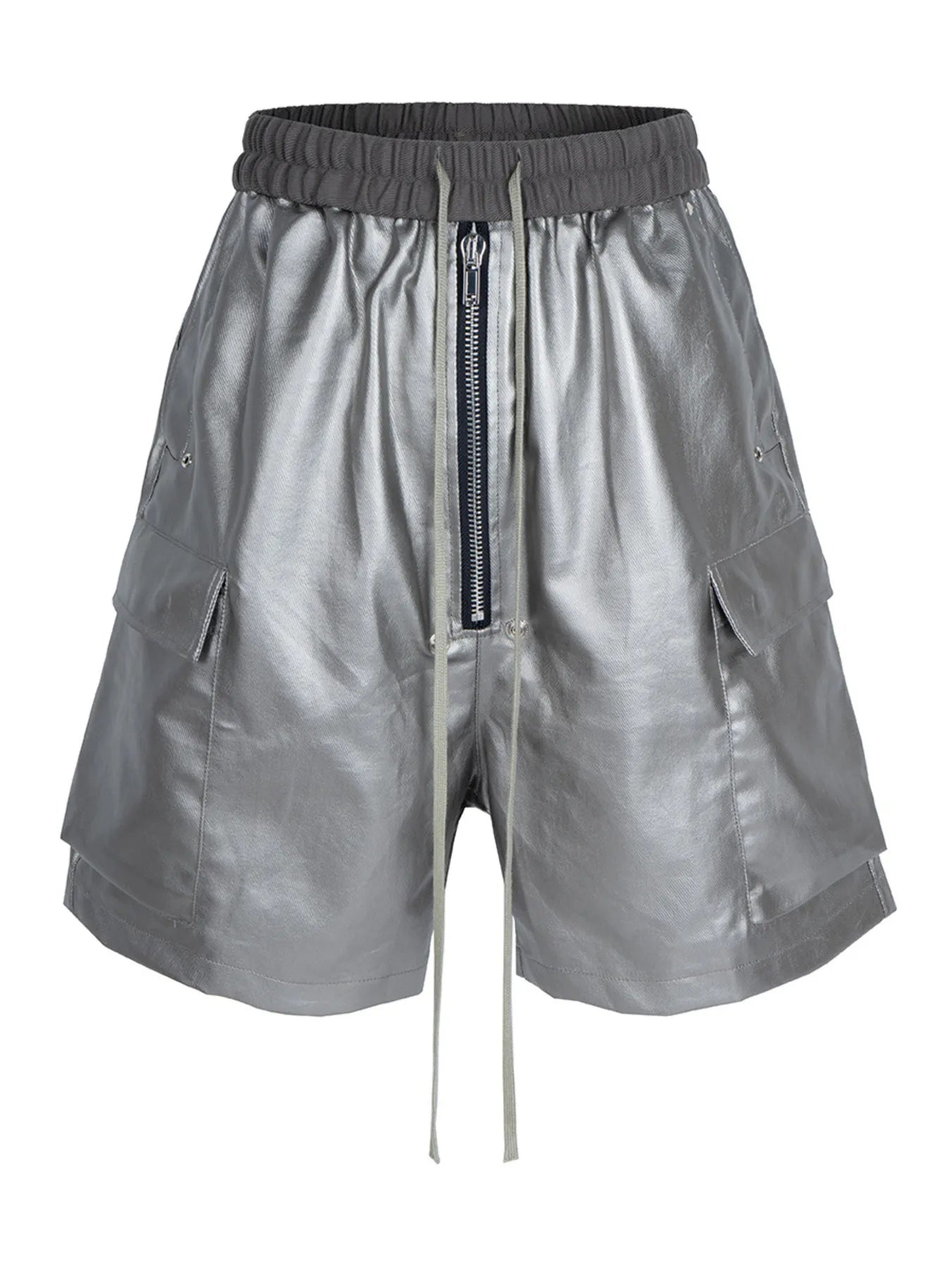 Men's Cargo Style Metallic Zipper Shorts