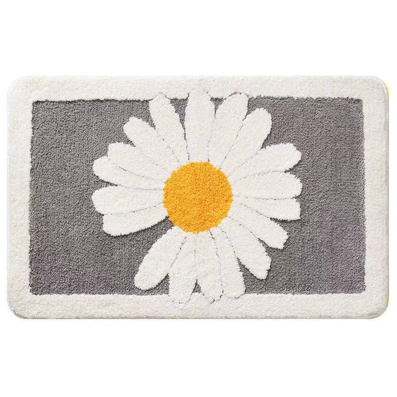 Home Bathroom Small Flower Anti-skid Foot Pad Absorbent Floor Mat Pi-Mart