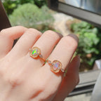 S925 Silver Wheat Ear Of Rice Opal Opal Ring Light Luxury Jewelry Pi-Mart