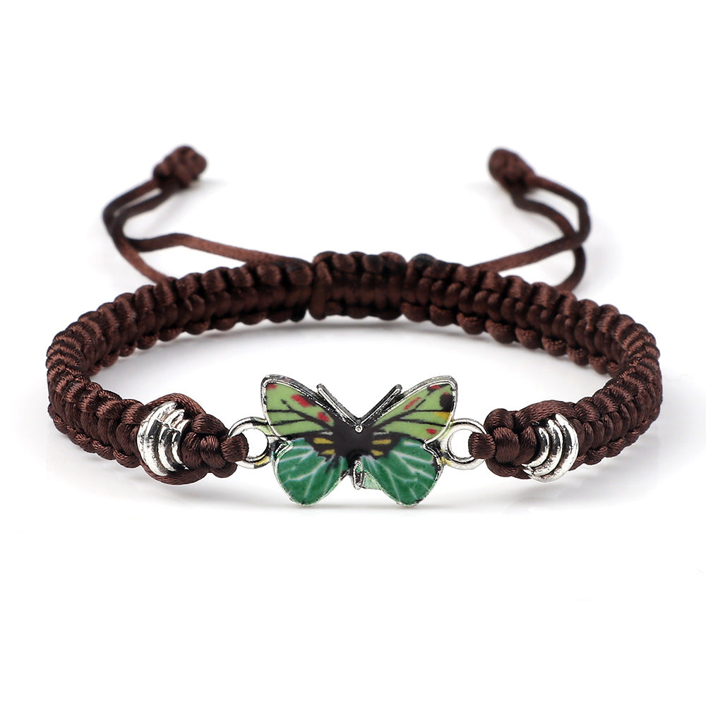 Couple Butterfly Buckle Braided Bracelet Pi-Mart