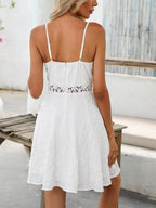 Cross Border Hot Sale Sling Stitching Lace Dress V-neck Casual Lootquake LLC