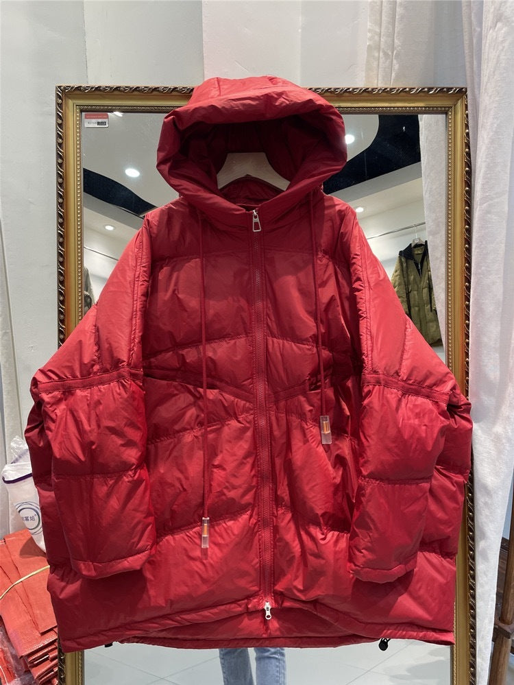 Plus Size White Duck Down Loose Down Jacket Pi-Mart