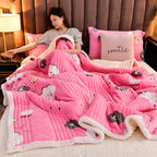 Cashmere Three-layer Blanket Thickened Warm Feather Silk Blanket Pi-Mart