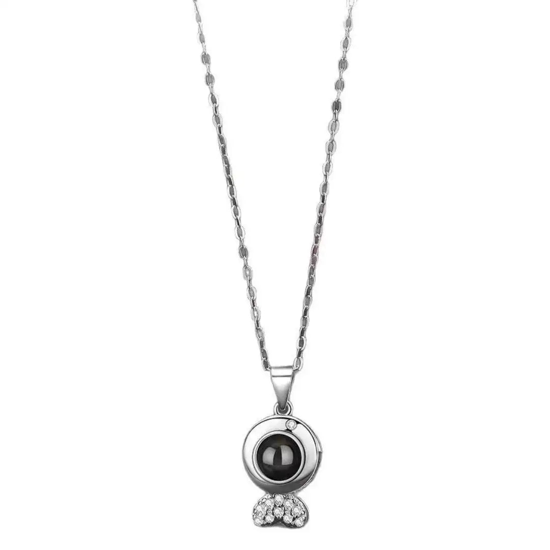 Women's Sterling Silver Fashionable Projection Photo Necklace