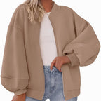 Zip Sweatshirt Jacket Casual Long Sleeve Pilot Coat Pi-Mart