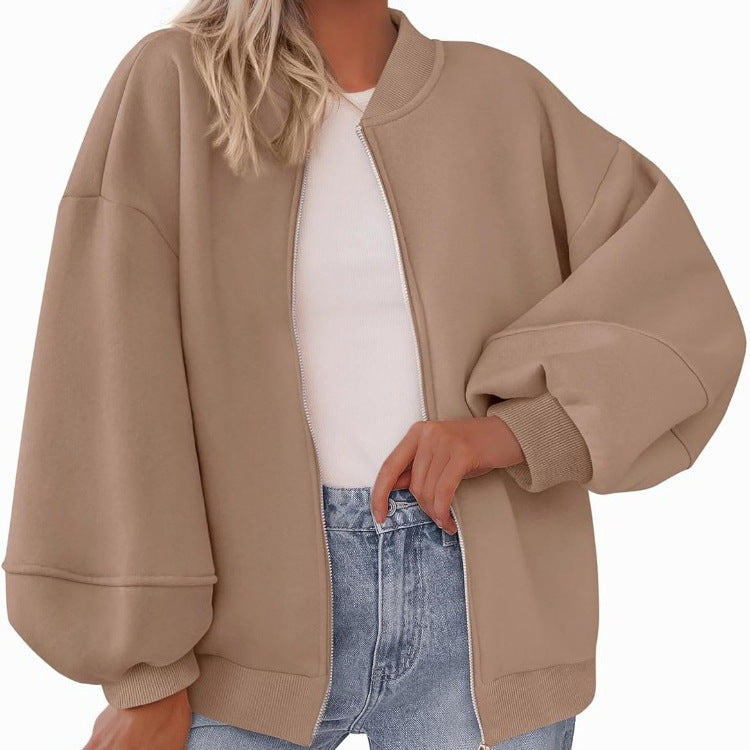 Zip Sweatshirt Jacket Casual Long Sleeve Pilot Coat Pi-Mart