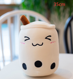 Cute Fruit Drink Plush Stuffed Soft Strawberry Milk Tea Plush Boba Tea Cup Toy Bubble Tea Pillow Cushion Kids Gift Pi-Mart