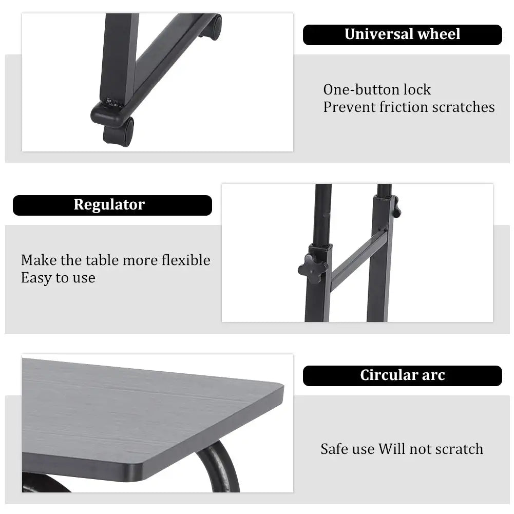 Adjustable Laptop Cart Mobile Computer Desk Overbed Writing Table with Wheels 02# - SJB-DIAMOND ELITES