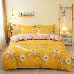 Cover Set Bed Cotton Quilt Bedsheet Bedding Duvet Fitted Pi-Mart