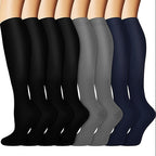 8 Pairs Copper-infused Unisex Compression Socks - Enhanced Circulation Support (10-20 MMHG) - Comfortable Knee High for Nurses, Pregnancy, Running, Hiking, Cycling Lootquake LLC