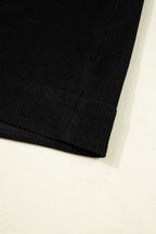 Black Corduroy Exposed Seam Sleeveless Mini Dress