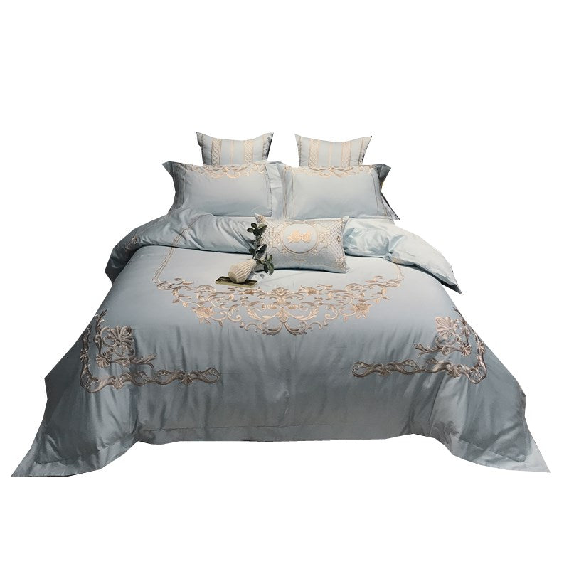 Bed Sheet Duvet Cover Simple Embroidery Four-piece Pure Cotton Pi-Mart