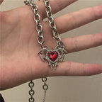 Red Crystal Pendant Necklace Pi-Mart