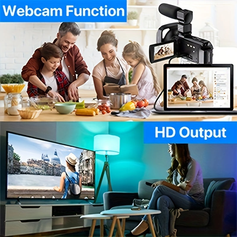 Nicamery 3.0-inch Rotating 270-degree Capacitive Touch Screen, 5K HD Digital Video Camera, 48MP Pixels, 16x Digital Zoom, Supports WIFI, HD, Six-axis Stabilization, Remote Control Manipulation, Comes With 2 Pieces Of 2000mAh Lootquake LLC