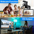 Nicamery 3.0-inch Rotating 270-degree Capacitive Touch Screen, 5K HD Digital Video Camera, 48MP Pixels, 16x Digital Zoom, Supports WIFI, HD, Six-axis Stabilization, Remote Control Manipulation, Comes With 2 Pieces Of 2000mAh Lootquake LLC