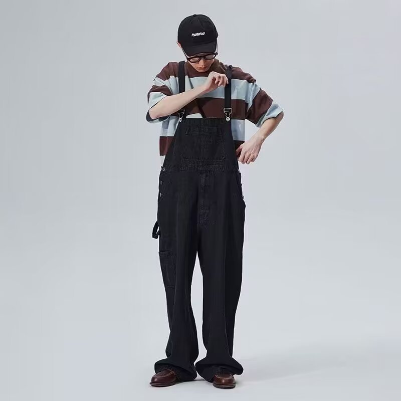 Jumpsuit Suspender Men's Business Shirt Wide Leg Pants Lootquake LLC