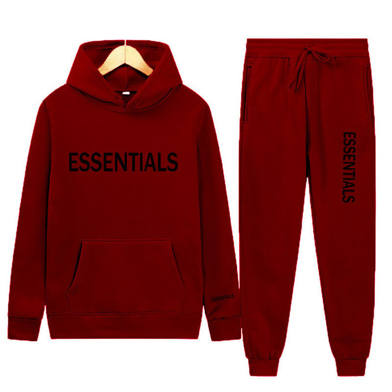 Essentials Sweatshirt Suit Men's and Women's Sweatshirt and Pant 2-Piece Set Hip-Hop Hoodie Suit by Pi-Mart Pi-Mart