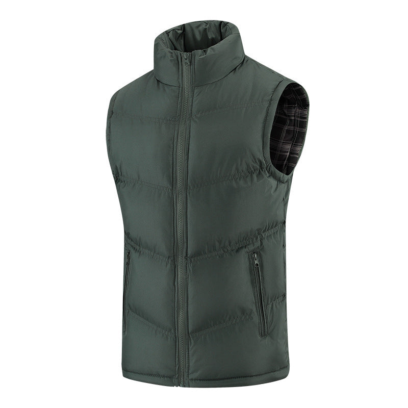 Fashion Stand-up Collar Sleeveless Waistcoat Warm Vest Men's Jacket Trend