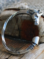 Handmade Bracelet Sterling Silver Horse Head Shape Men's Opening