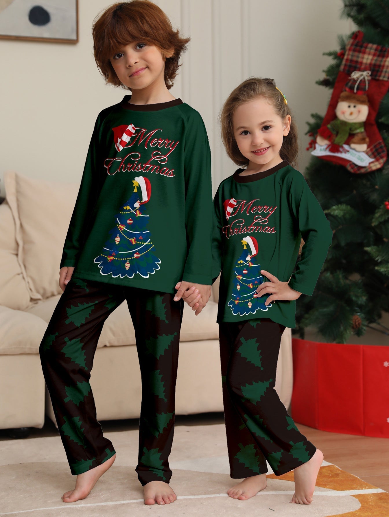 Tree Printed Long-sleeved Homewear Pajamas Pi-Mart