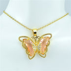 Crystal Glass Butterfly Necklace Pi-Mart
