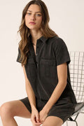 Button Detail Collared Neck Short Sleeve Shirt Dress For Women – Casual, Chic and Versatile Wardrobe Essential Stevvex