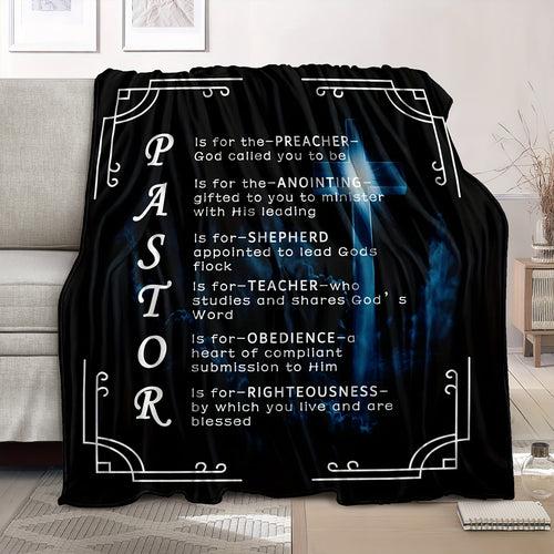 1pc, Pastor Appreciation Gifts For Men, Throw Blanket, Thank You Presents For Christmas, Pastor Appreciation Day, Birthday, Father's Day Cross Lootquake LLC