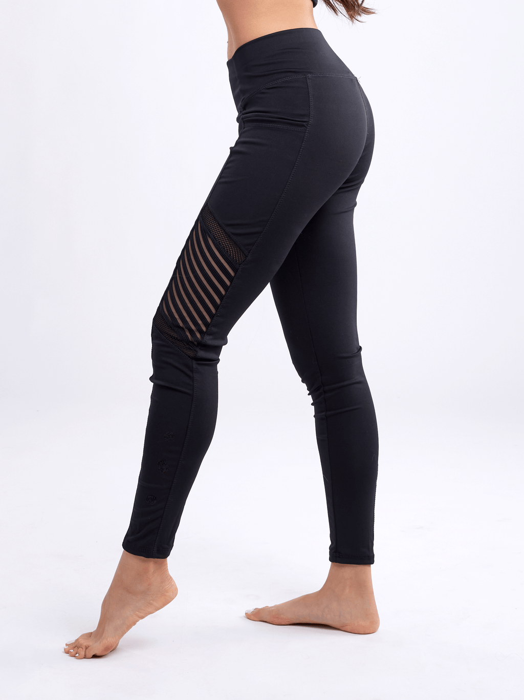 JupiterGear High-Waisted Pilates Leggings with Side Pockets & Mesh Pan - SJB-DIAMOND ELITES