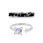 Sterling Silver Planet Love Couple Ring Offsite
