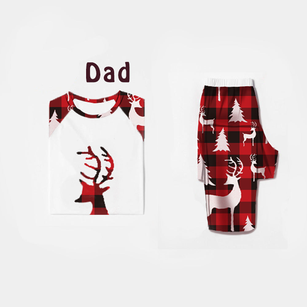 European And American Deer Head Print Parent-child Home Service Suit Pi-Mart