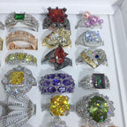 European And American Jewelry Exaggerated Fashion Micro-set Gem Ring Pi-Mart