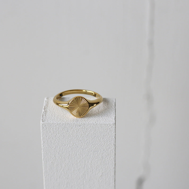 Minimalist Dainty Rays Circle Index Ring Pi-Mart