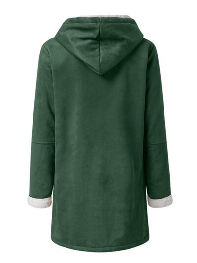 Full Size Pocketed Long Sleeve Hooded Toggle Jacket – Stylish & Functional Outerwear for Women Stevvex