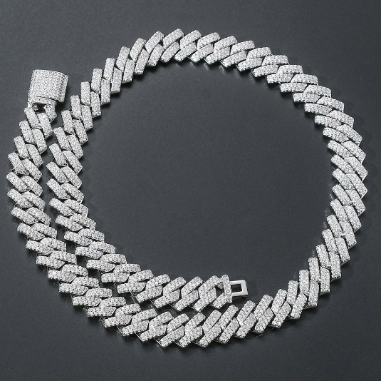14MM Iced Out Rhombus Cuban Chain Pi-Mart