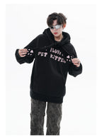 Fleece-lined Hooded Loose Pullover Sweatershirt Pi-Mart
