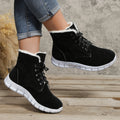 Lace-up Flats Plush Shoes Fashion Women's Boots Pi-Mart