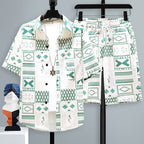 Men's Short-sleeved Suit Youth Student Leisure Sports Cool Shorts Two-piece Set Lootquake LLC