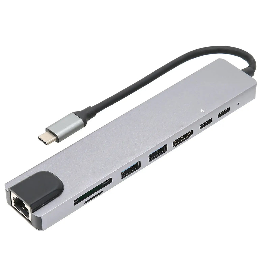 Docking Hub 8 in 1 Type‑C to High‑Definition Multimedia Interface USB PD Expansion Dock for Transfer Data - SJB-DIAMOND ELITES