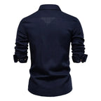 Men's Long Sleeve Shirt With Pocket Decoration