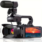 6K Ultra HD Video Camera Camcorder with 18X Zoom, IR Night Vision, 4.0" Touch Screen, WiFi, Microphone, 64GB SD Card, Remote Control & Charger - Perfect for Vlogging & Filming, Vlogging Camera | Touch Screen Camera | Highreso Lootquake LLC